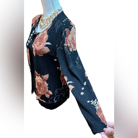 MSK Petite Medium leightweight jacket Floral design with embellishments - Picture 2 of 16